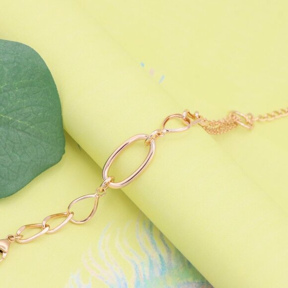 "Chunky Oval Link Rose Gold Bracelet, XPBL1108 - Picture 4 of 13